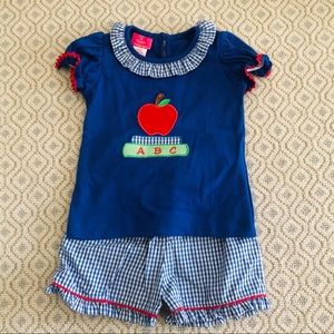 Claire & Charlie ABC Back 2 School shirt/short set